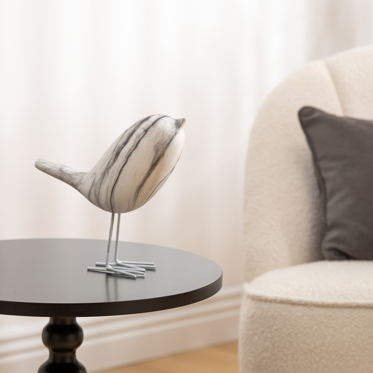 P&aacute;ssaro decorativo OLEN branco 19cm