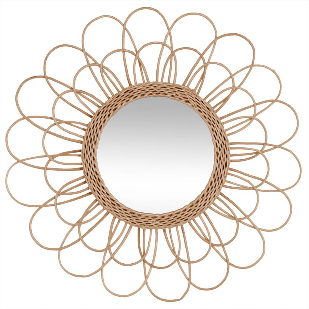 Espelho de parede flor rattan 56cm