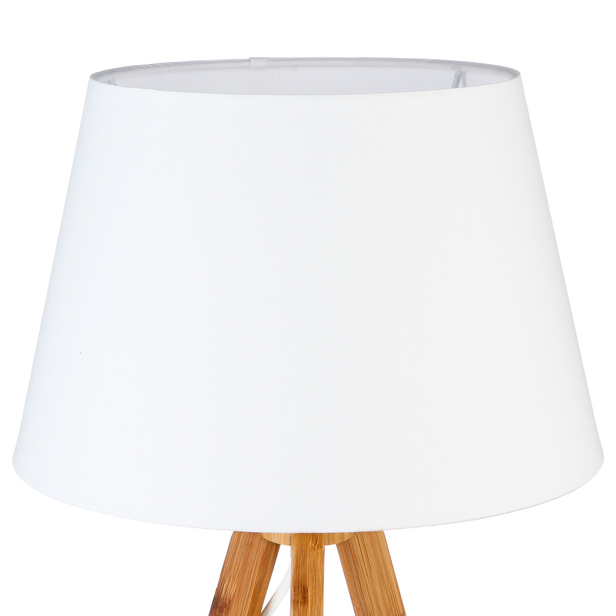 Candeeiro de mesa BAHIA branco com trip&eacute; em bambu