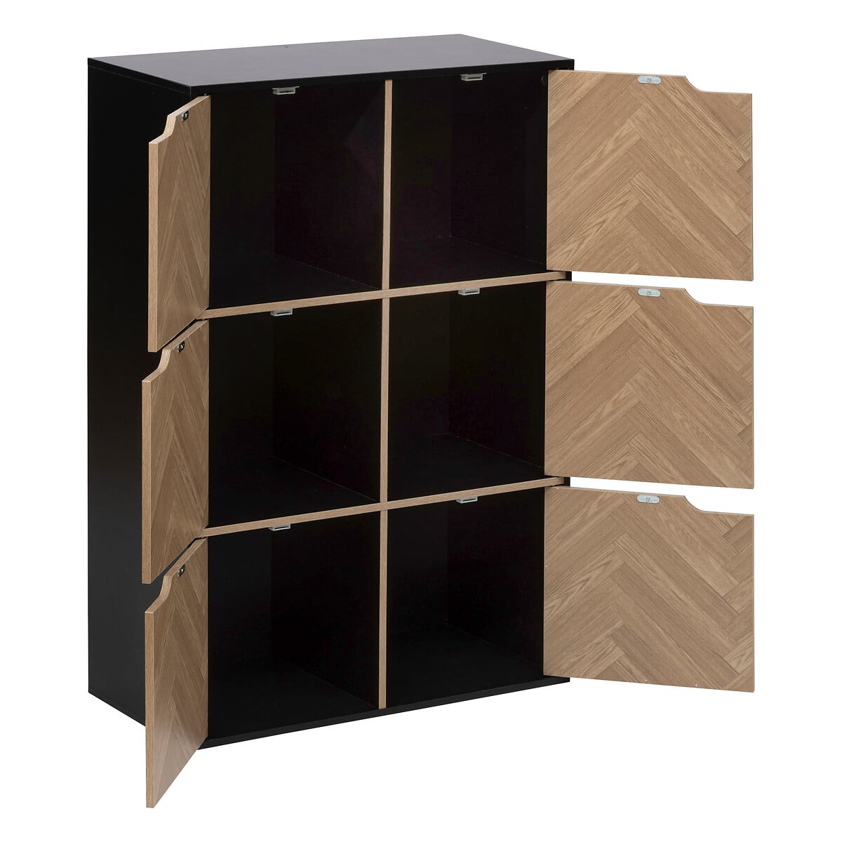 Estante mix CHEVRONS preto com 6 m&oacute;dulos
