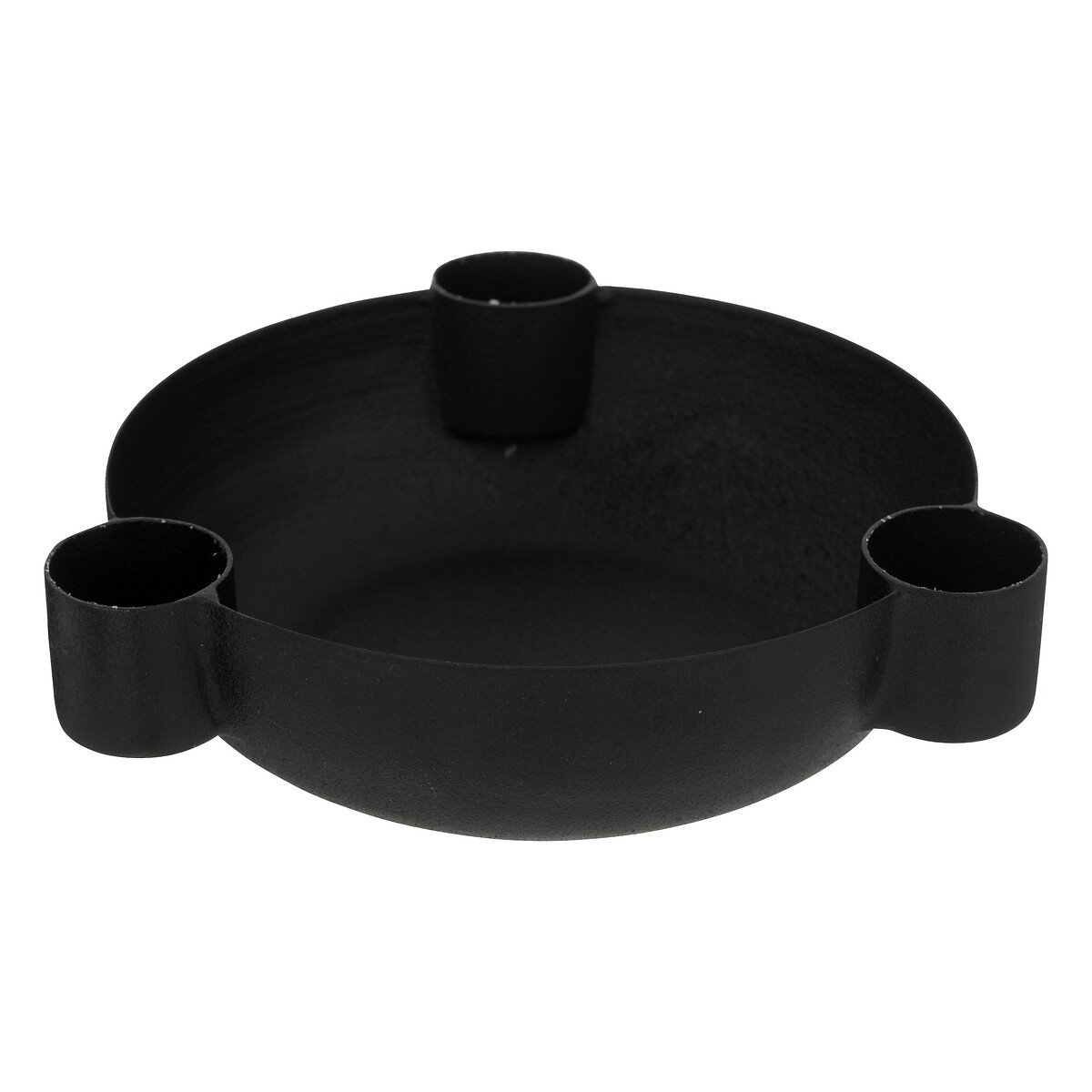 Casti&ccedil;al JIL preto em metal para 3 velas