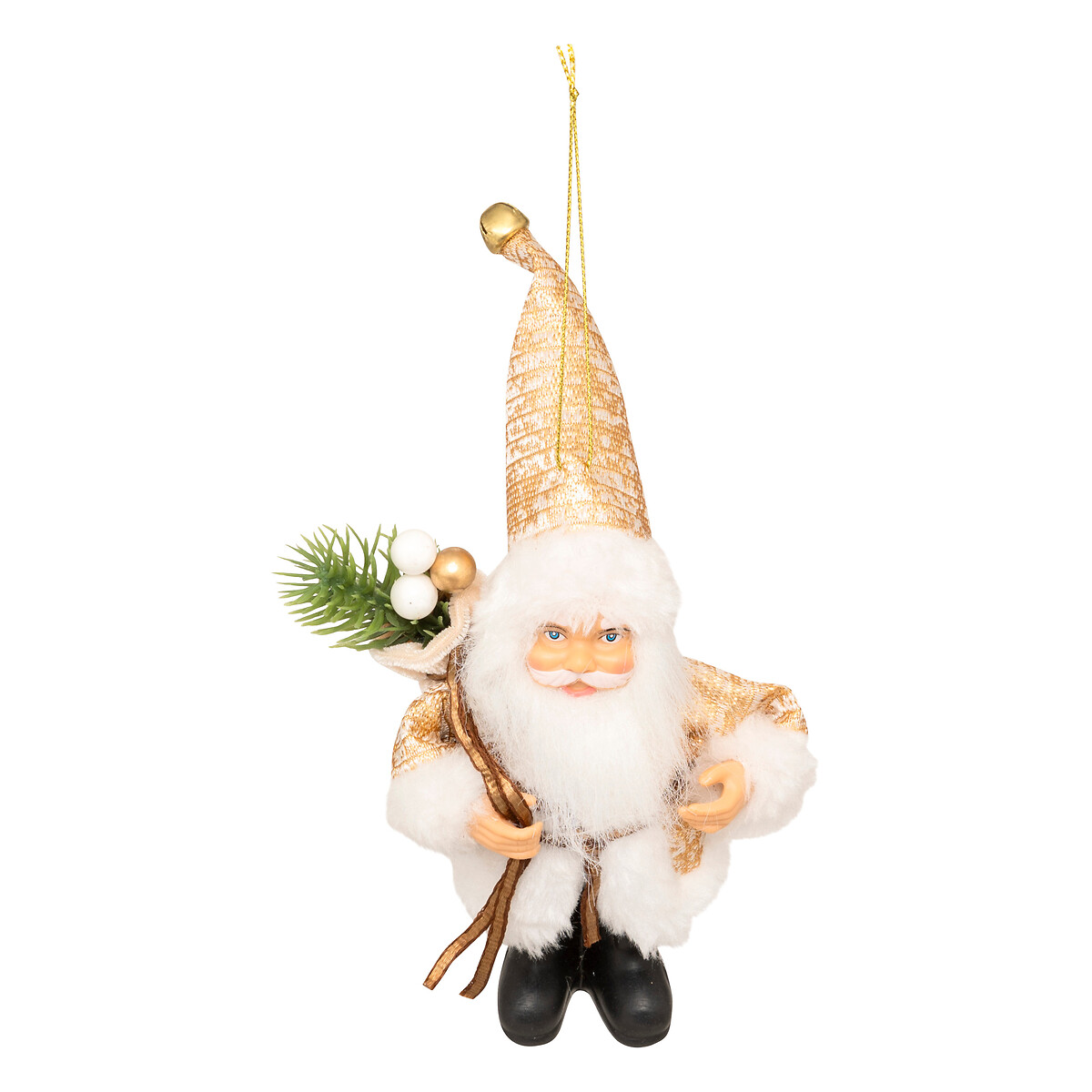 Pendurante pai natal dourado 13cm