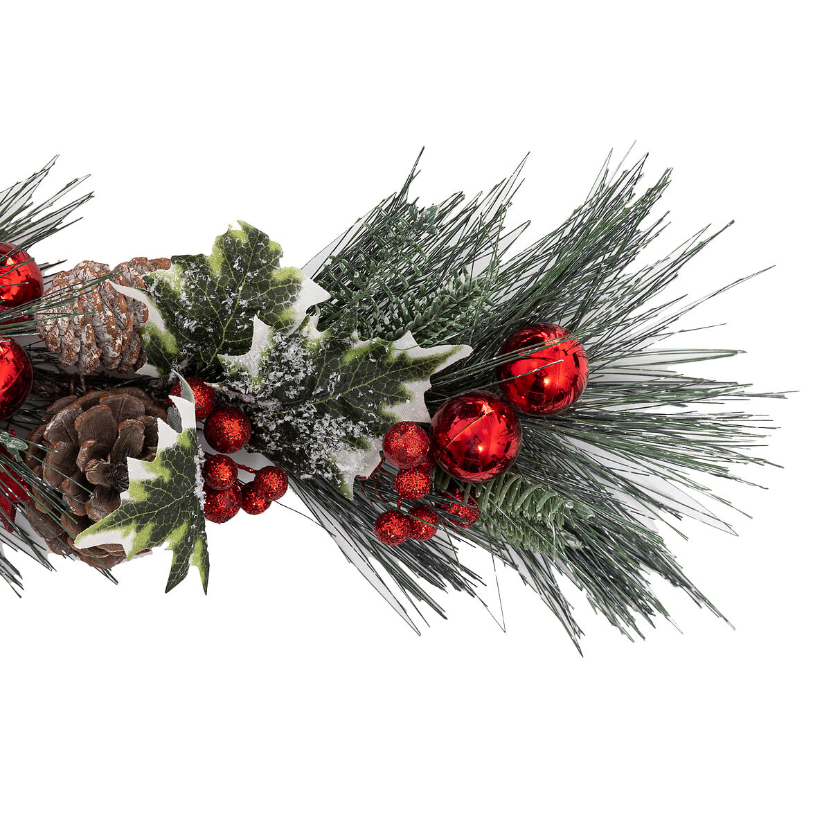 Grinalda decorativa NATURE com folhas e pinhas 100cm