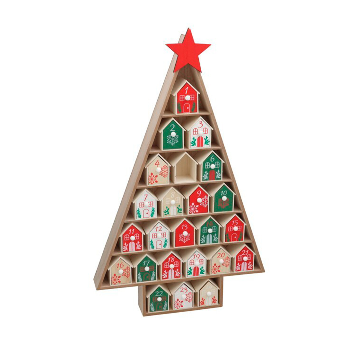 Calend&aacute;rio do advento casinhas 61cm