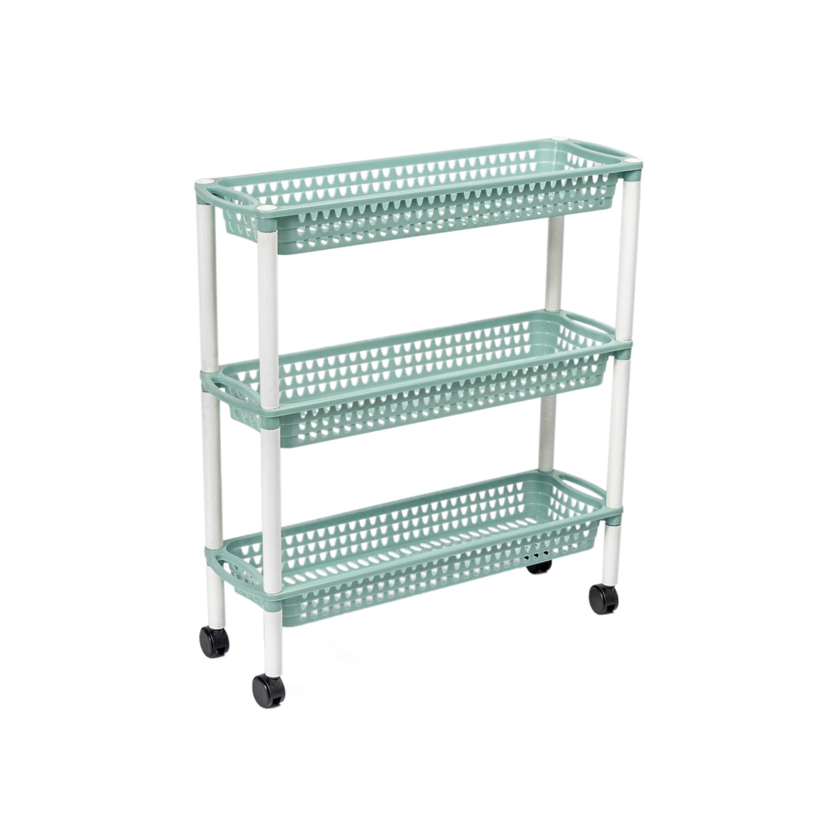 Carro de cozinha ALTHEA azul com 3 cestos