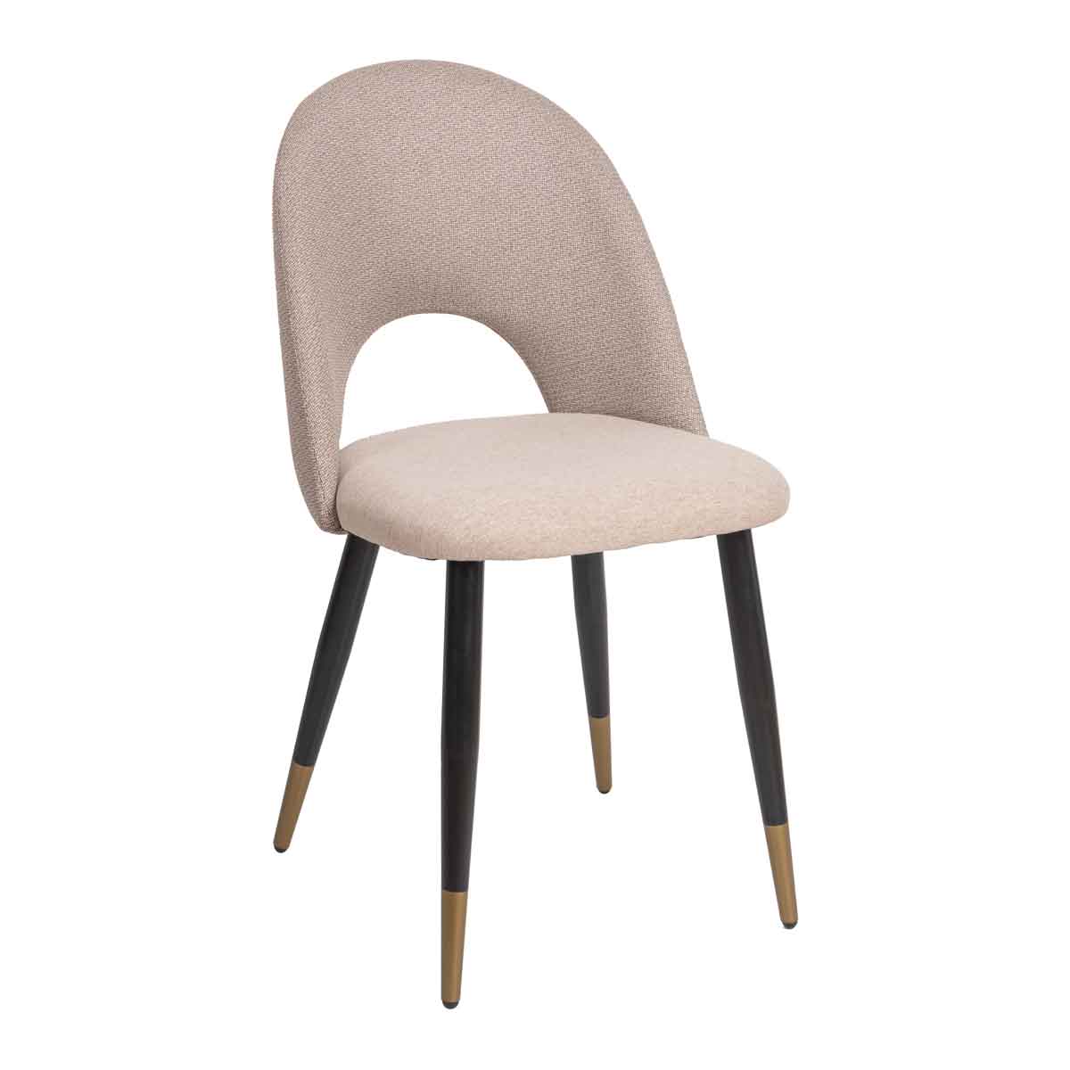 Cadeira RICK bege com pernas em metal