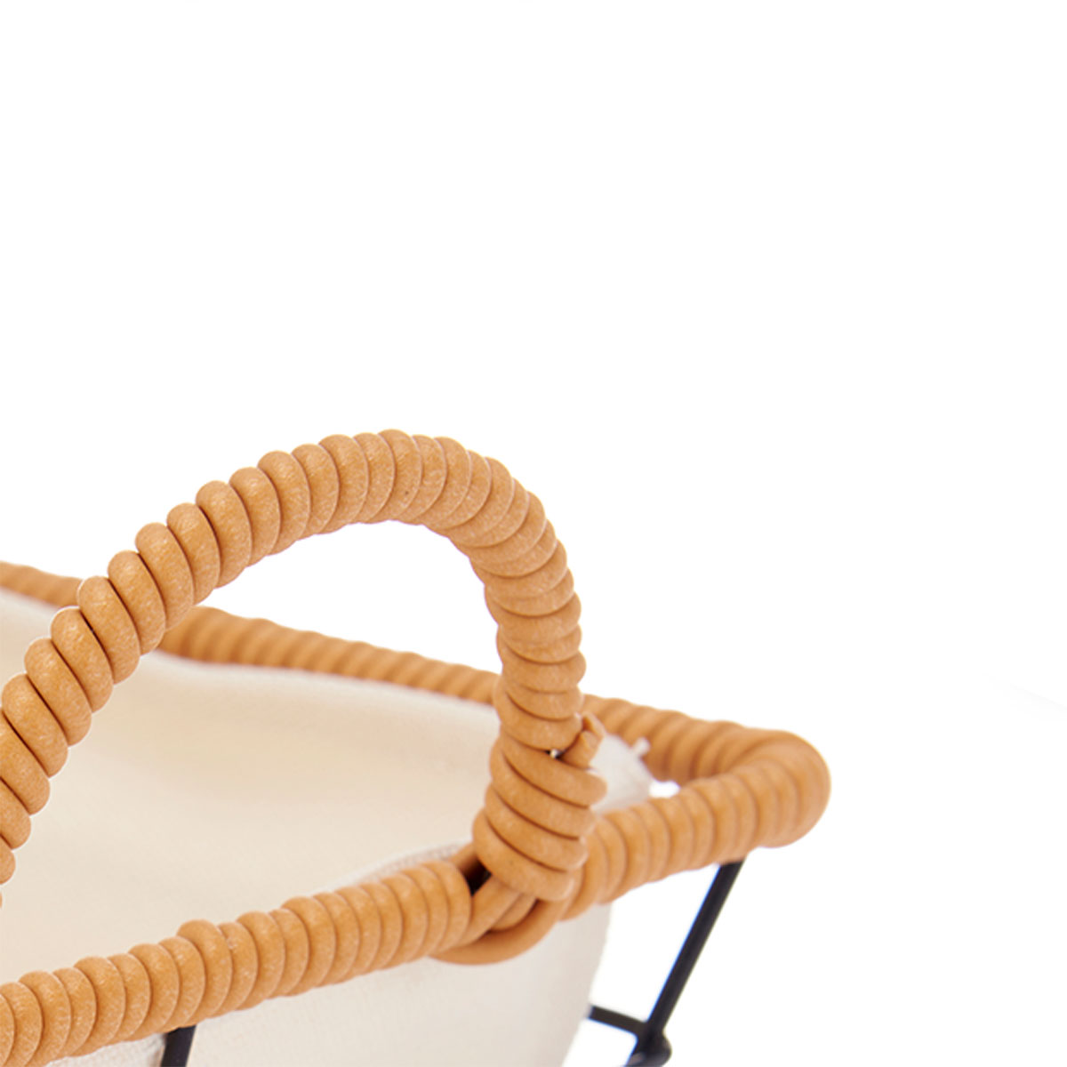 Cesto De P&atilde;o Retangular Em Metal Com Asas