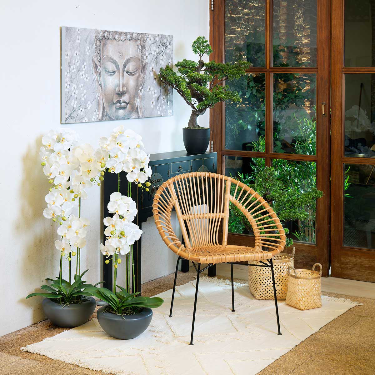 Cadeira KEKO natural em rattan e metal