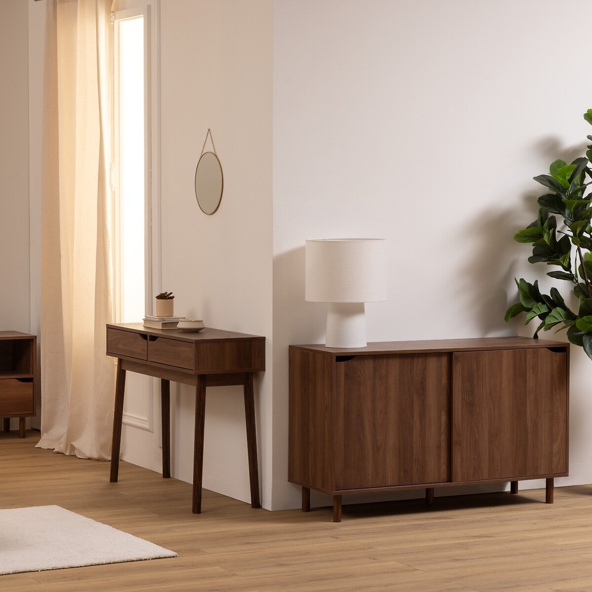 Aparador SLIDY castanho em mdf com 2 portas