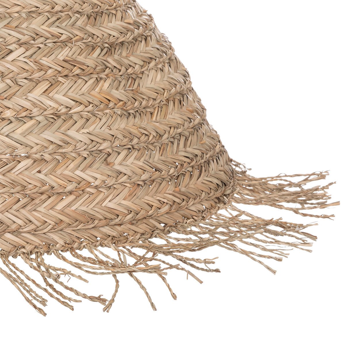 Candeeiro de teto bege em r&aacute;fia e metal SEA VIEW