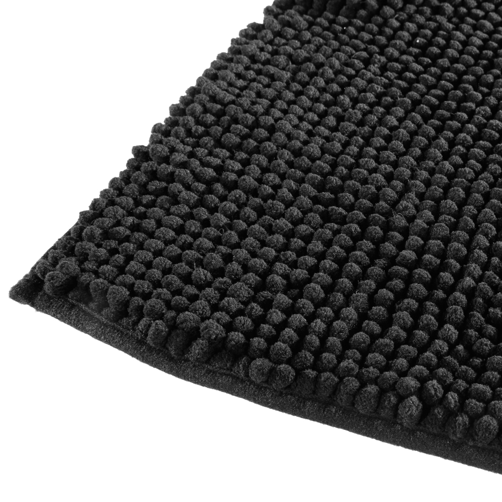 Tapete wc chenille preto 80x50cm