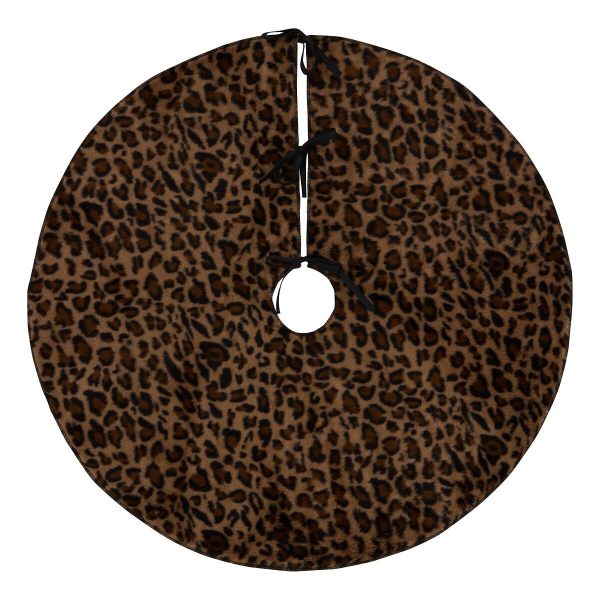 Tapete Para &Aacute;rvore Natal Com Print Leopardo 90cm