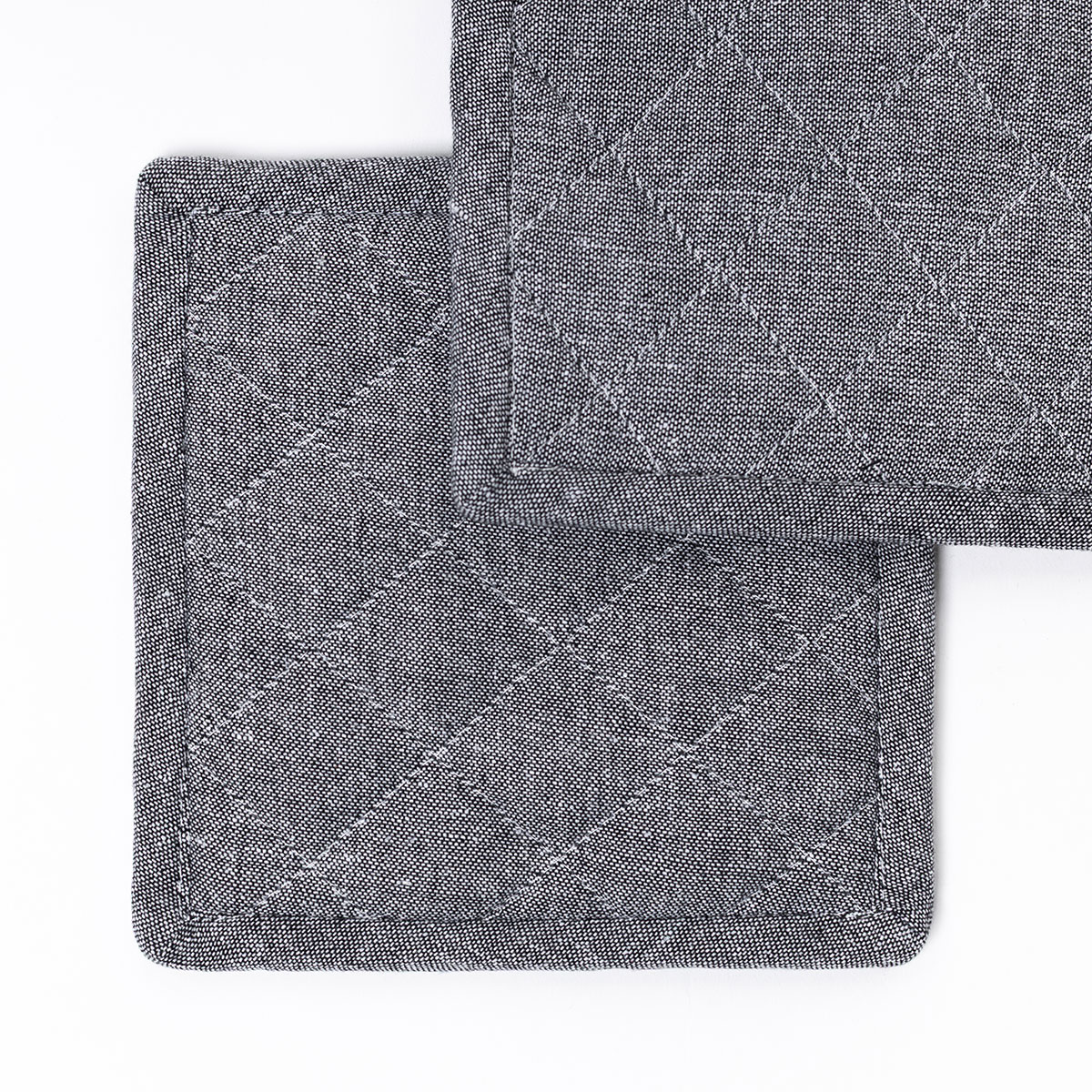 Conjunto de 2 pegas com frase cinza escuro em algod&atilde;o