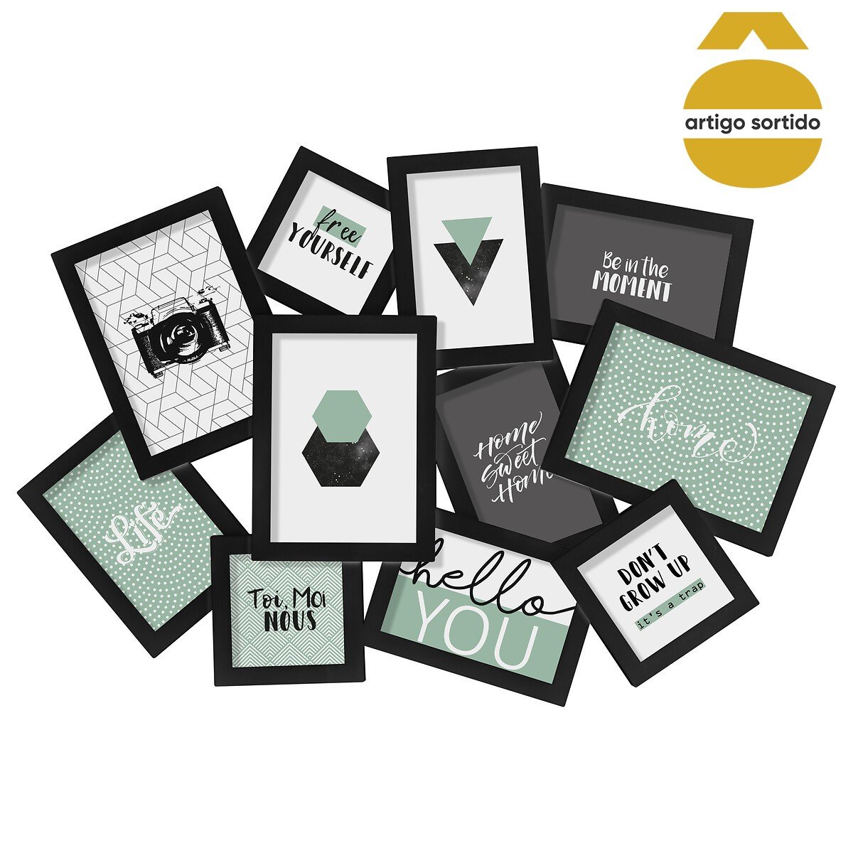 Multimoldura para 11 fotos 43x63cm