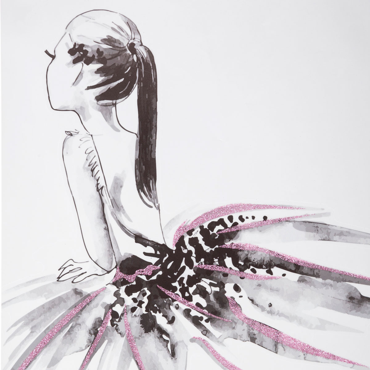 Quadro decorativo dan&ccedil;arina rosa 30x40cm