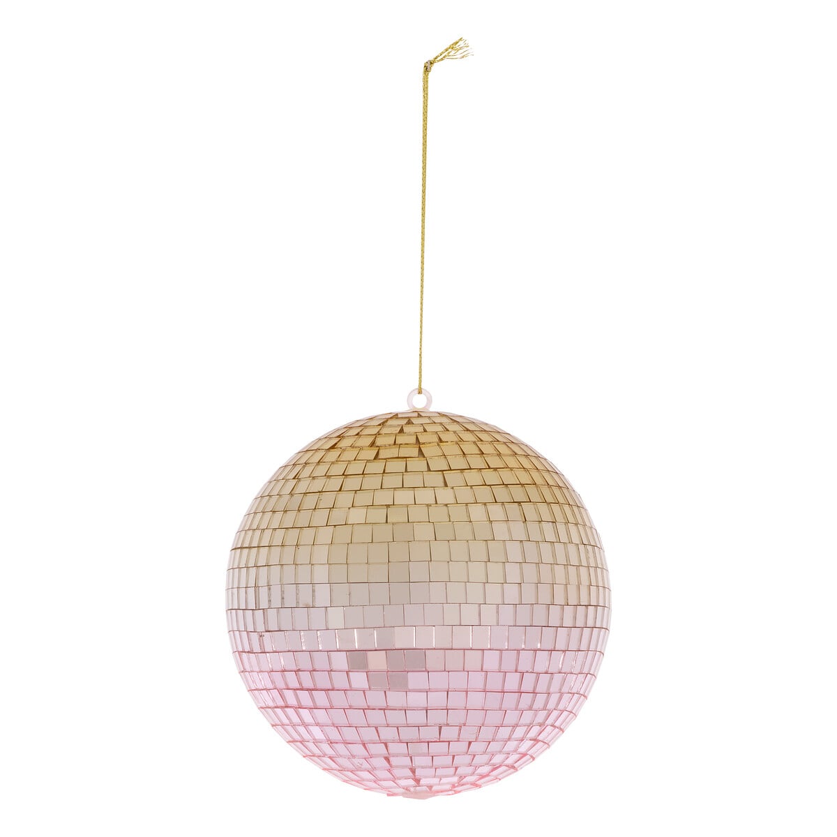 Bola de natal espelhos rosa e dourado 10cm