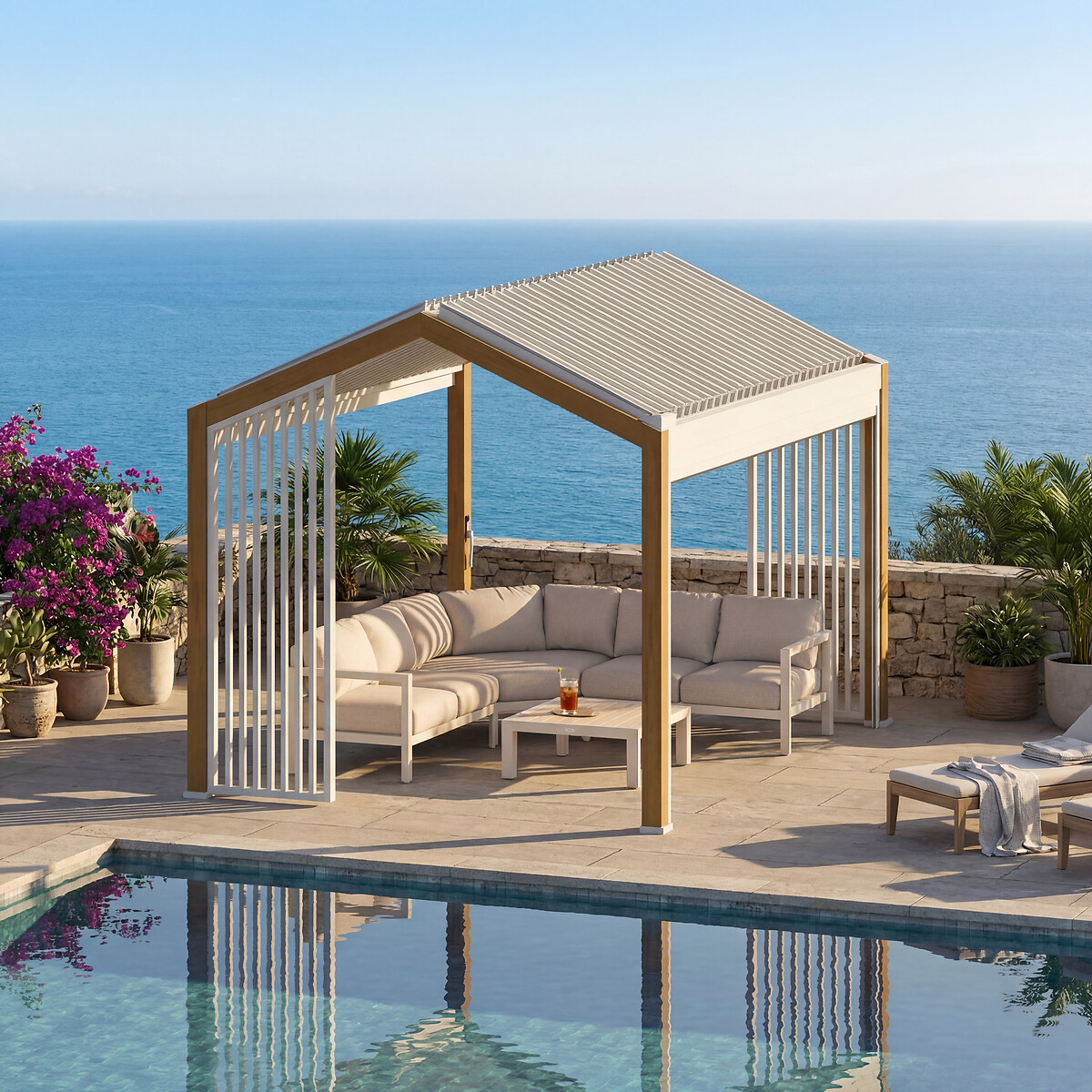 P&eacute;rgola ECOZIA bege/linho 4x3m