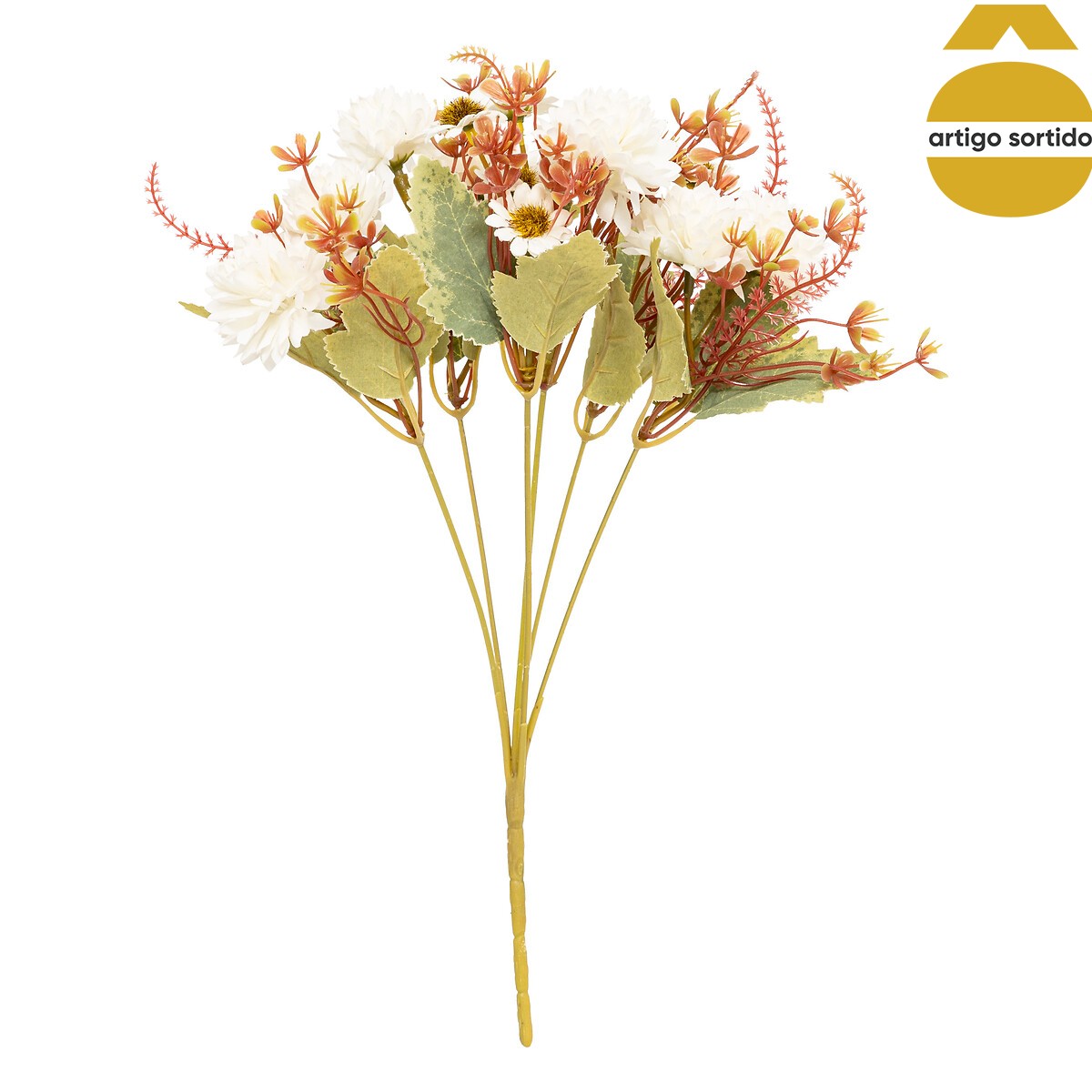Bouquet com flores artificiais pery 33cm,  Bouquet com flores artificiais pery 33cm