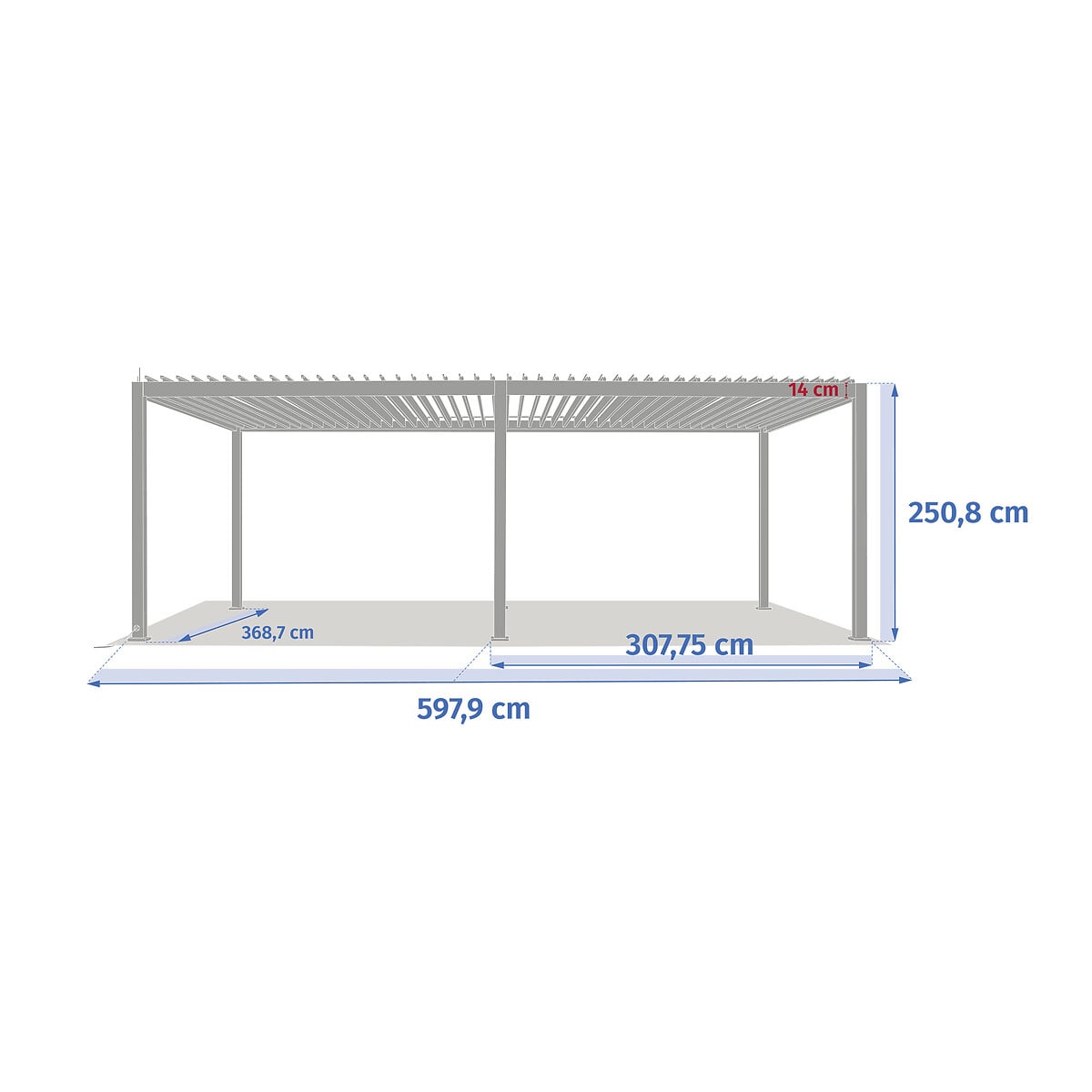 P&eacute;rgola el&eacute;trica &Eacute;VORA branco em alum&iacute;nio
