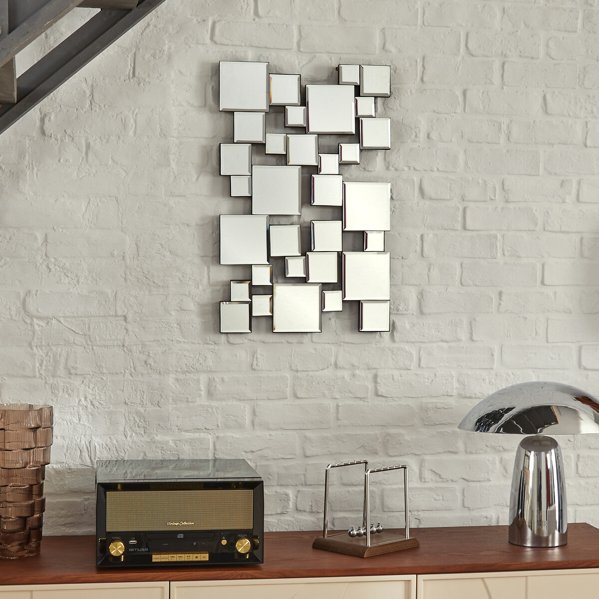 Espelho decorativo JANDIRA prateado 60x38cm