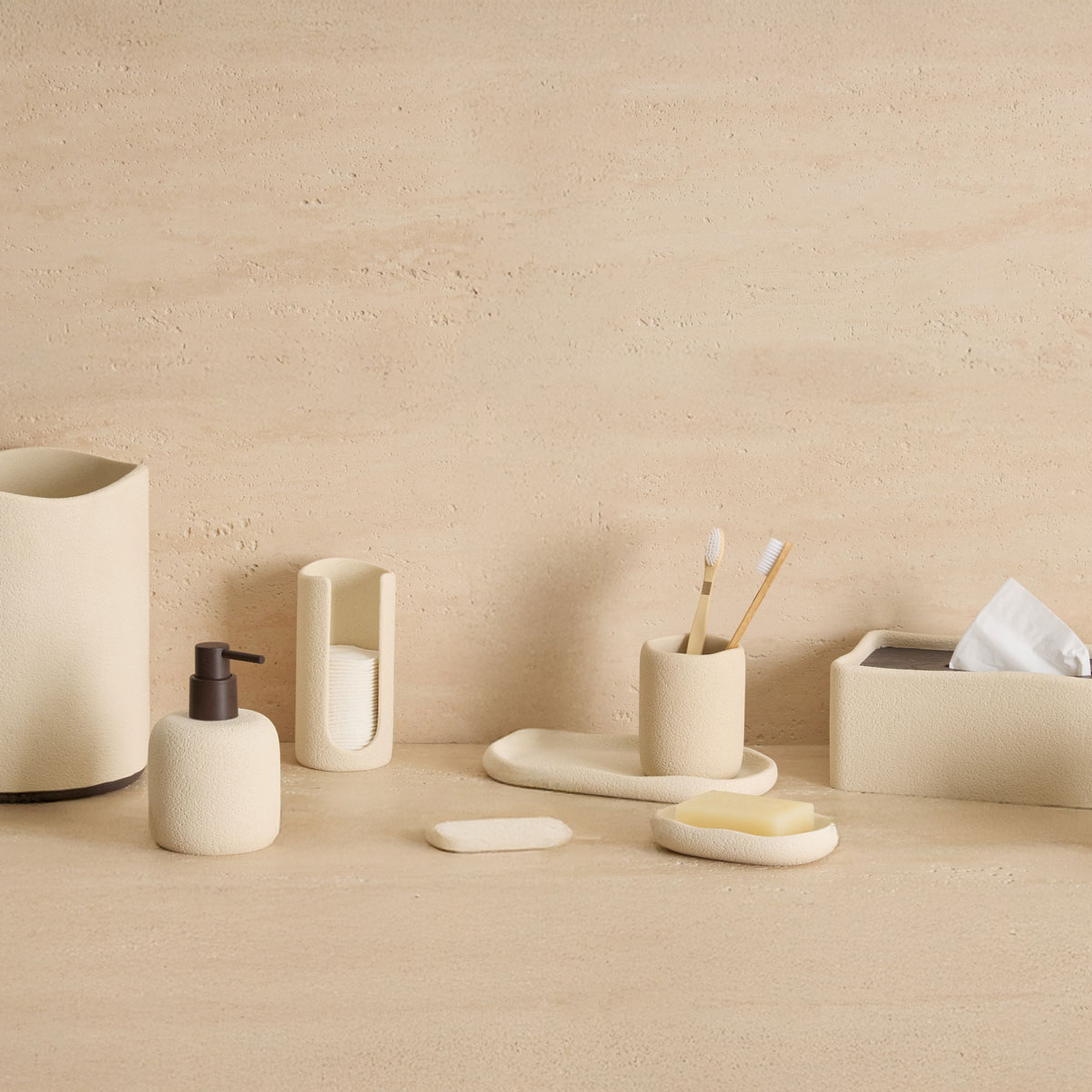 Pote de algod&atilde;o OLEYA bege