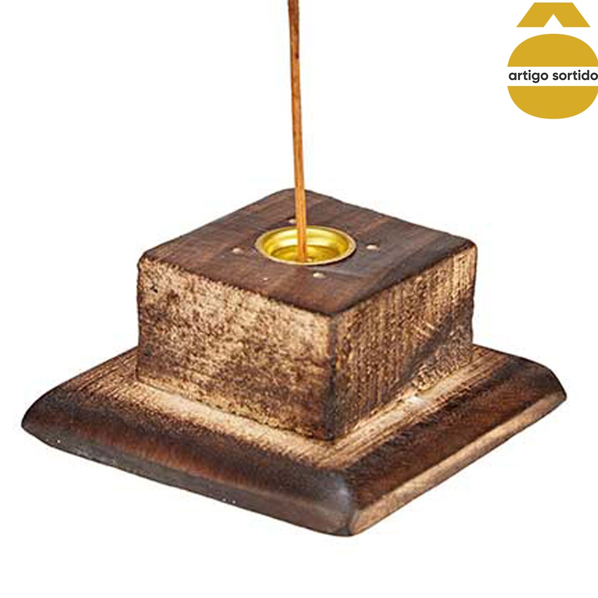 Suporte para incenso em madeira com 10 paus 31cm