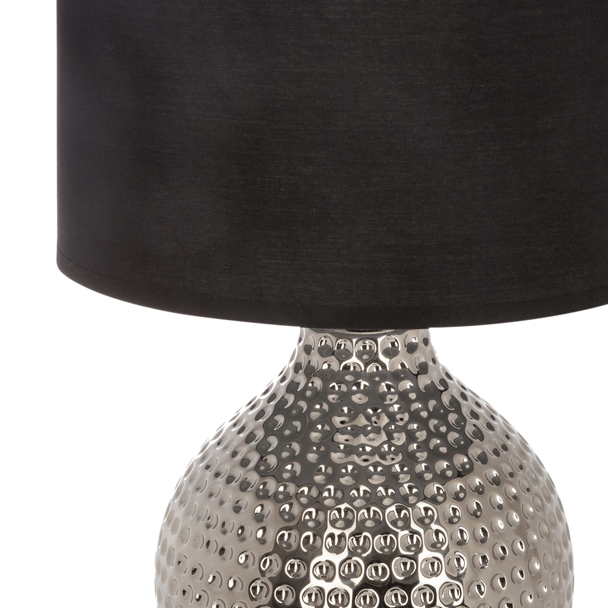 Candeeiro de mesa preto GOTA martelado em cer&acirc;mica