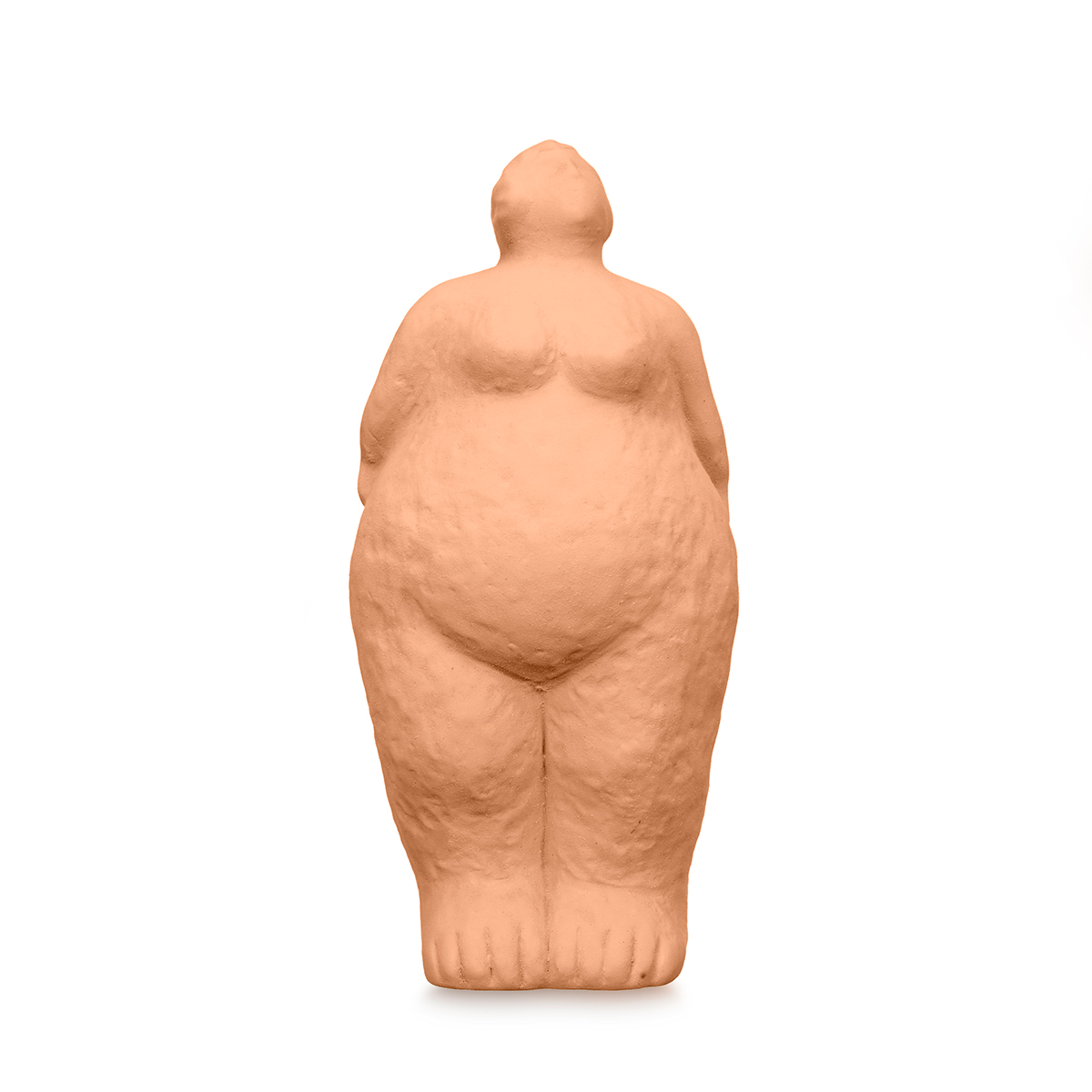 Est&aacute;tua cor de tijolo em forma de mulher em cer&acirc;mica