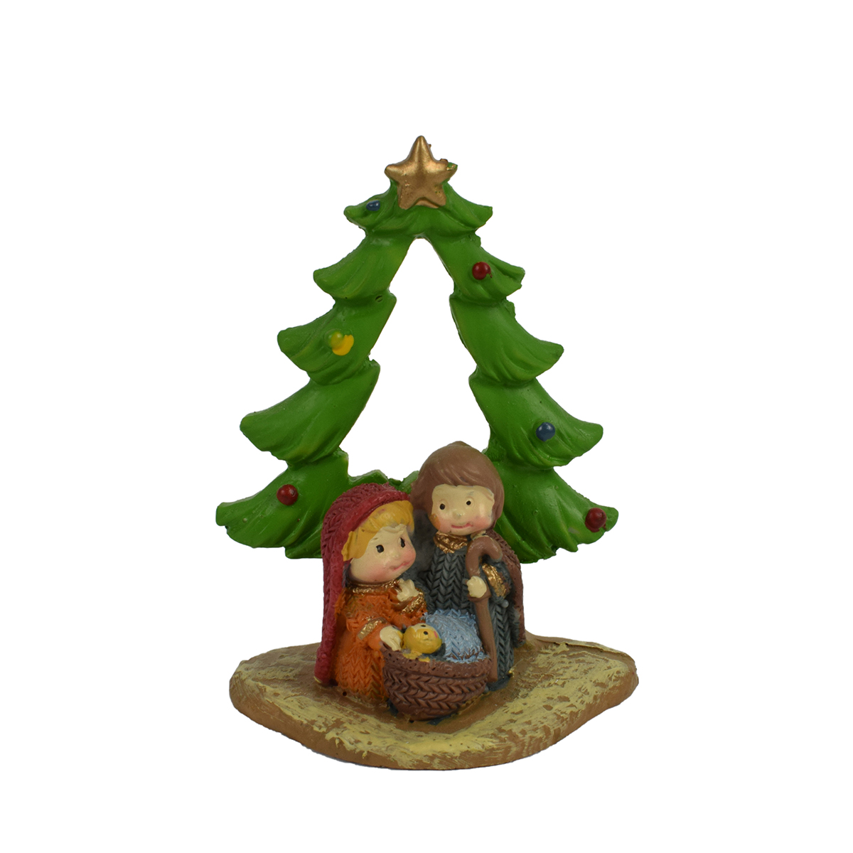 Pres&eacute;pio infantil com &aacute;rvore 8x3,5x6,5cm