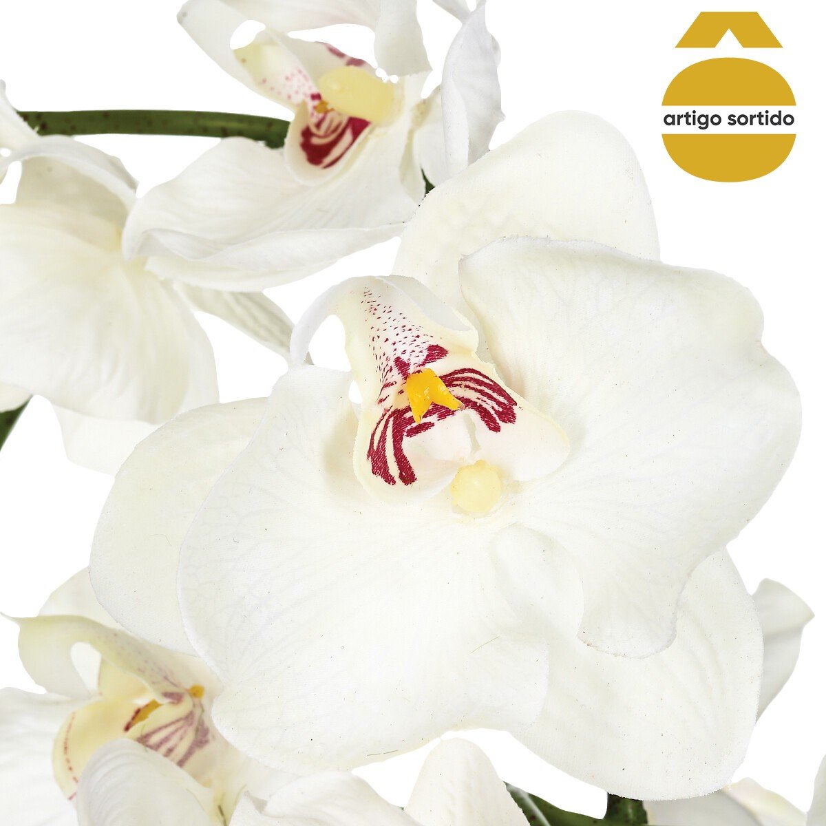 Planta orquídea com vaso cerâmica 46cm