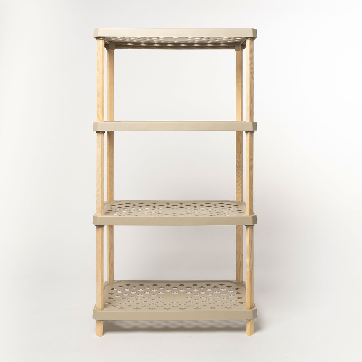 Estante retanguar com 4 n&iacute;veis bege