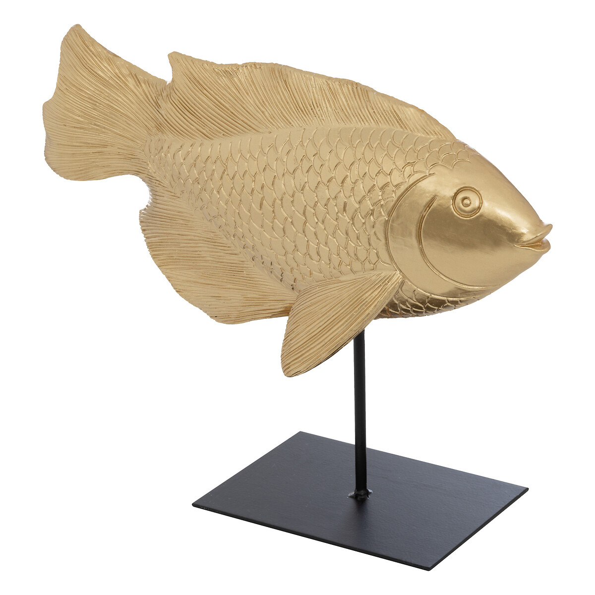Est&aacute;tua formato de peixe OC&Eacute;ANE em resina 25cm