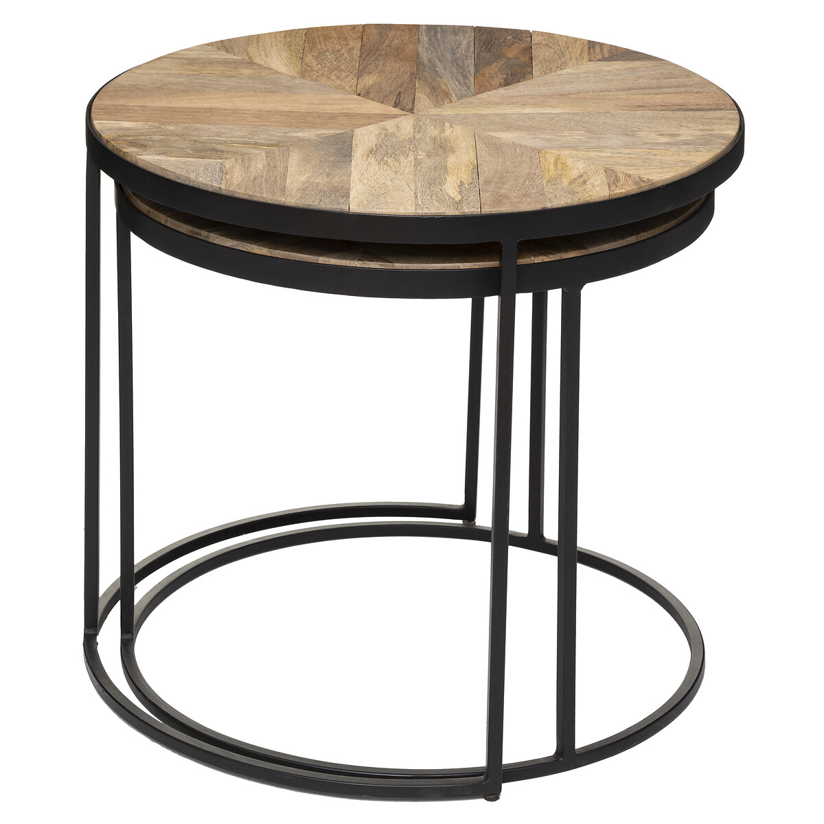 Conjunto de 2 mesas de apoio BASILE em madeira mango