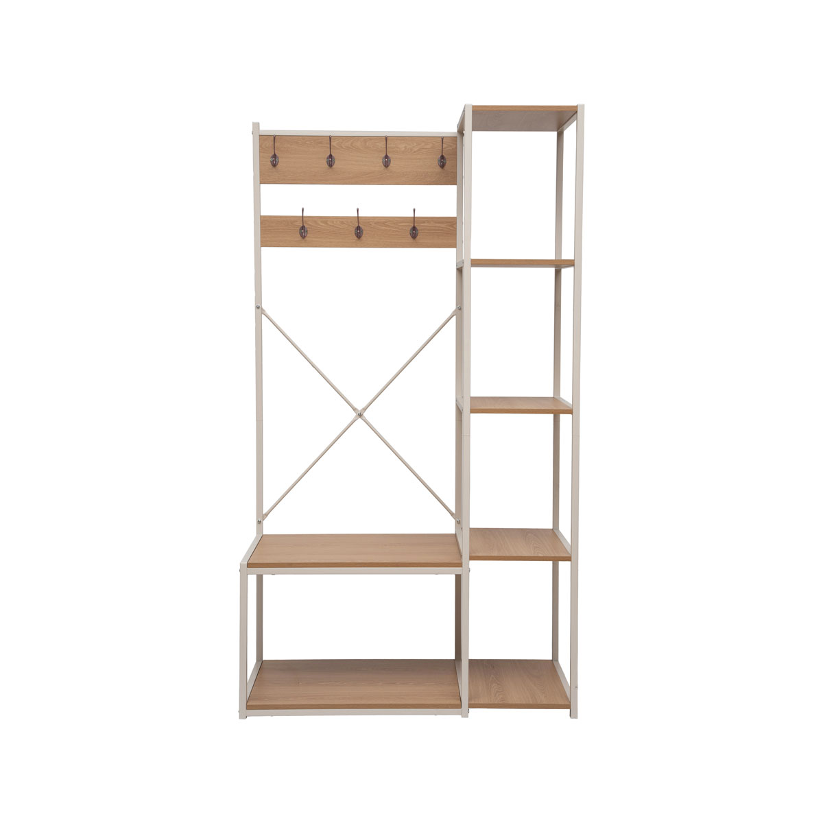 M&oacute;vel de entrada com cabides e prateleiras 178cm