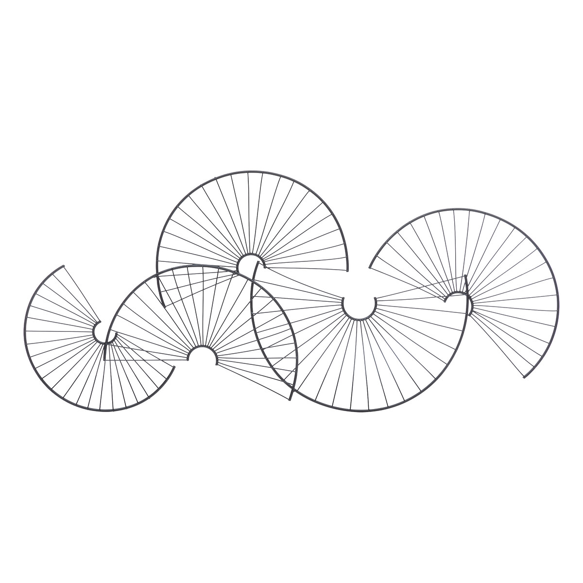 Decoração mural CLOE preto em metal 35x77cm