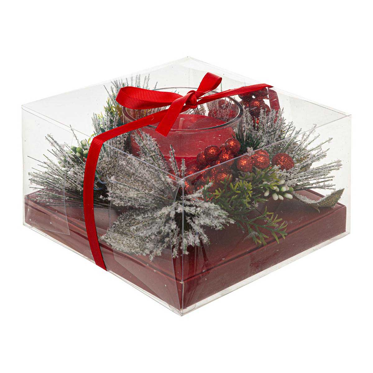 Casti&ccedil;al natal&iacute;cio com vela vermelha