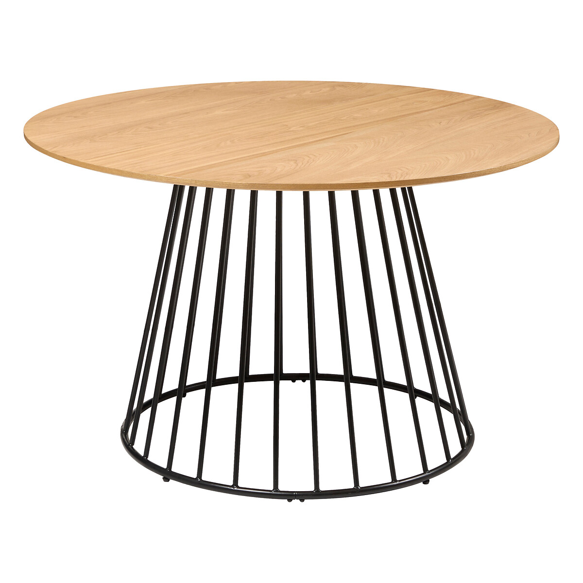 Mesa de jantar RAYO castanha em mdf e metal D120x75cm