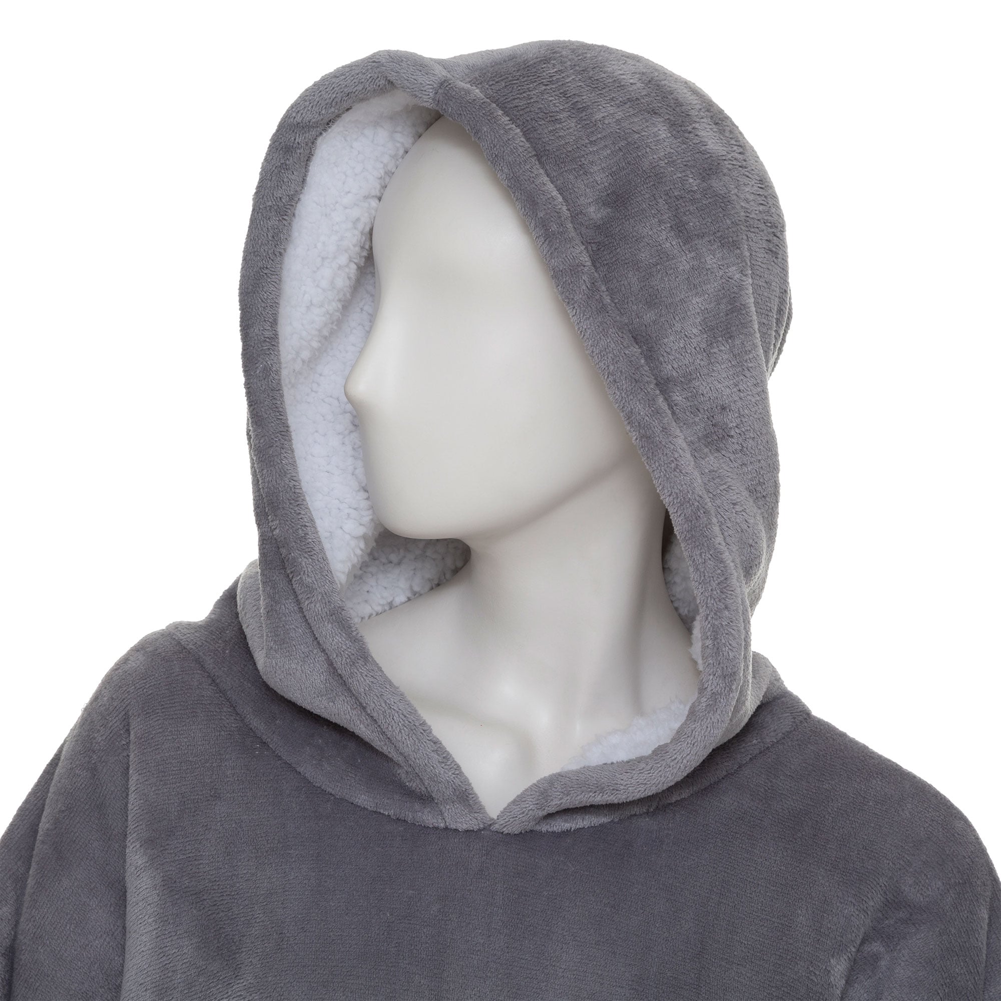 Manta camisola com capuz cinza