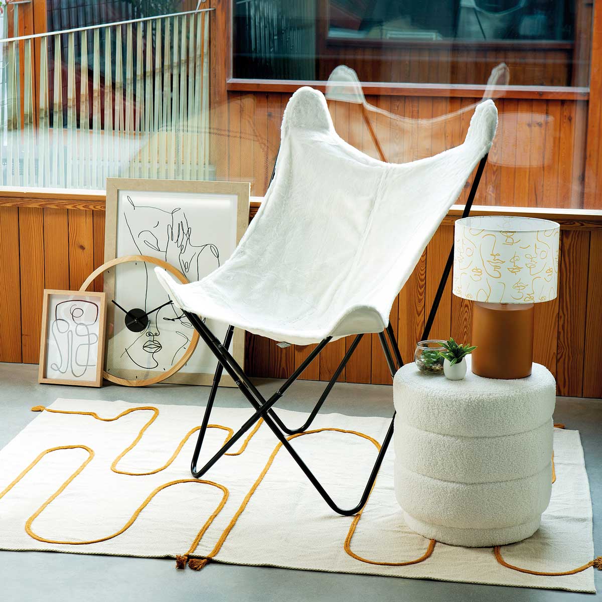 Pufe vibe redondo branco