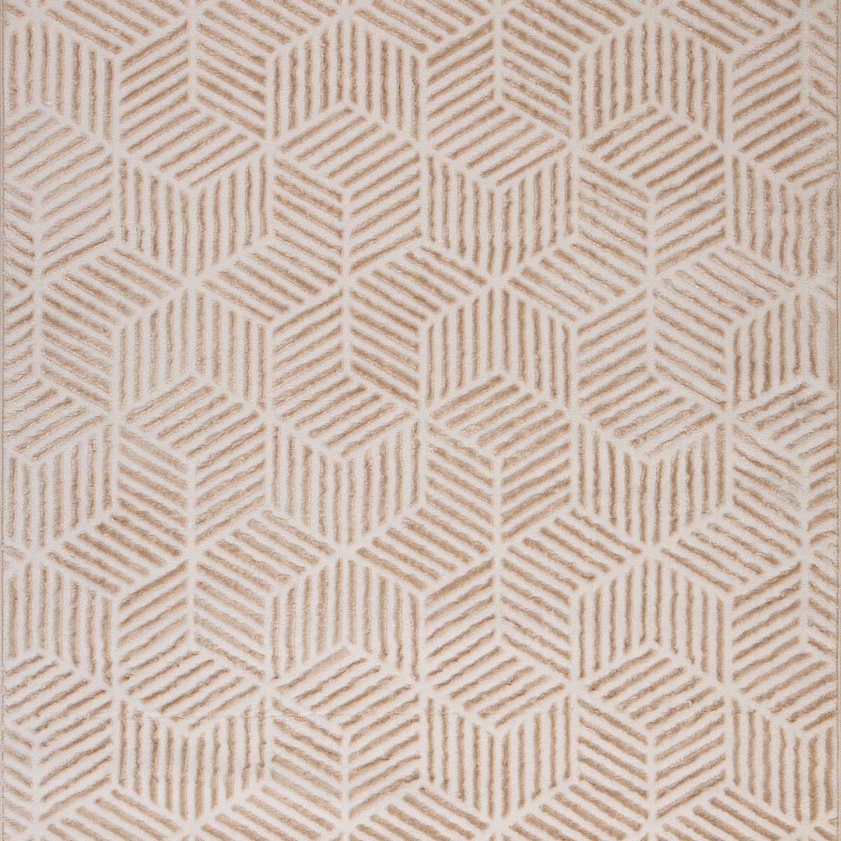 Tapete ZAHA geom&eacute;trico bege 133x190cm