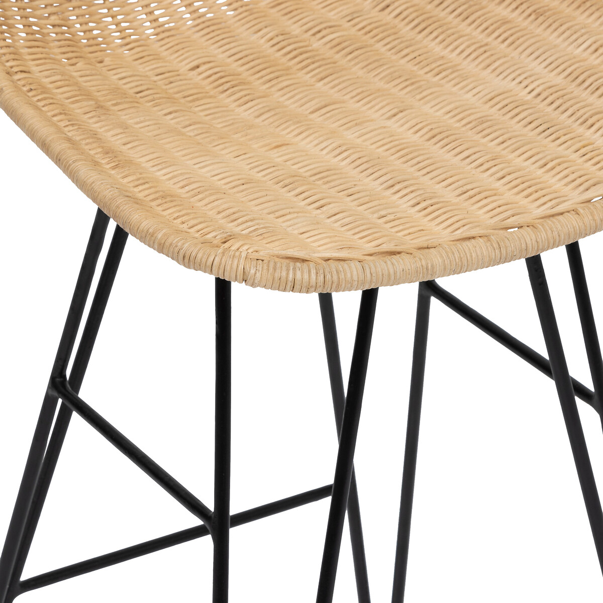 Banco de bar rattan MAY bege 43x43x90cm