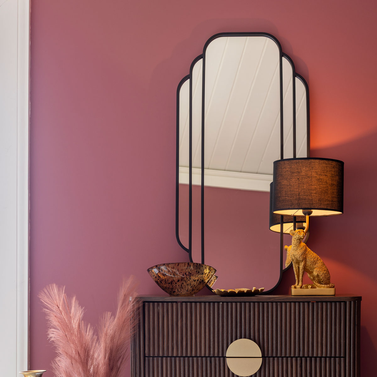 Candeeiro de mesa forma de leopardo GEPI dourado