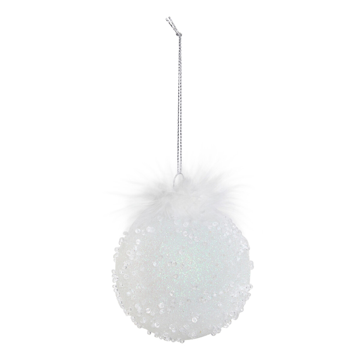 Bola de natal plumas 8cm