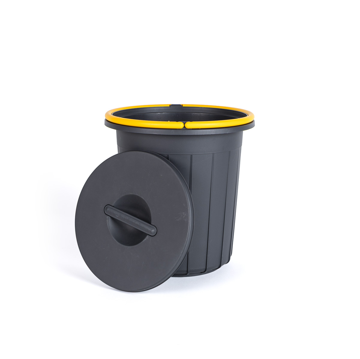 Ecoponto preto com pega amarela 25l
