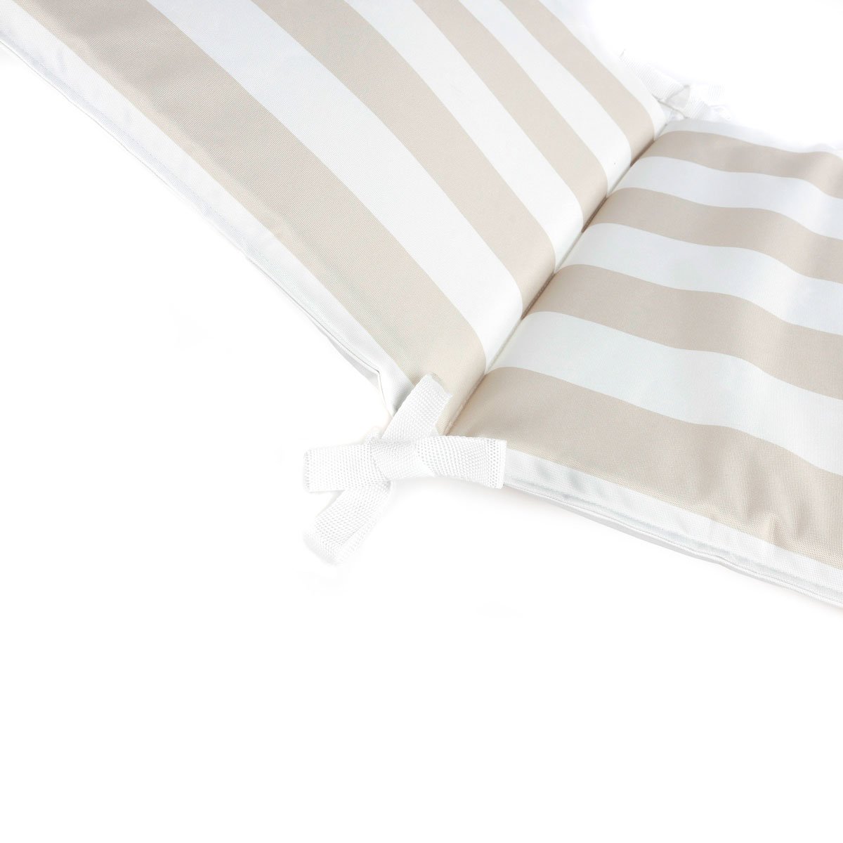 Coxim para espregui&ccedil;adeira riscas branco e bege