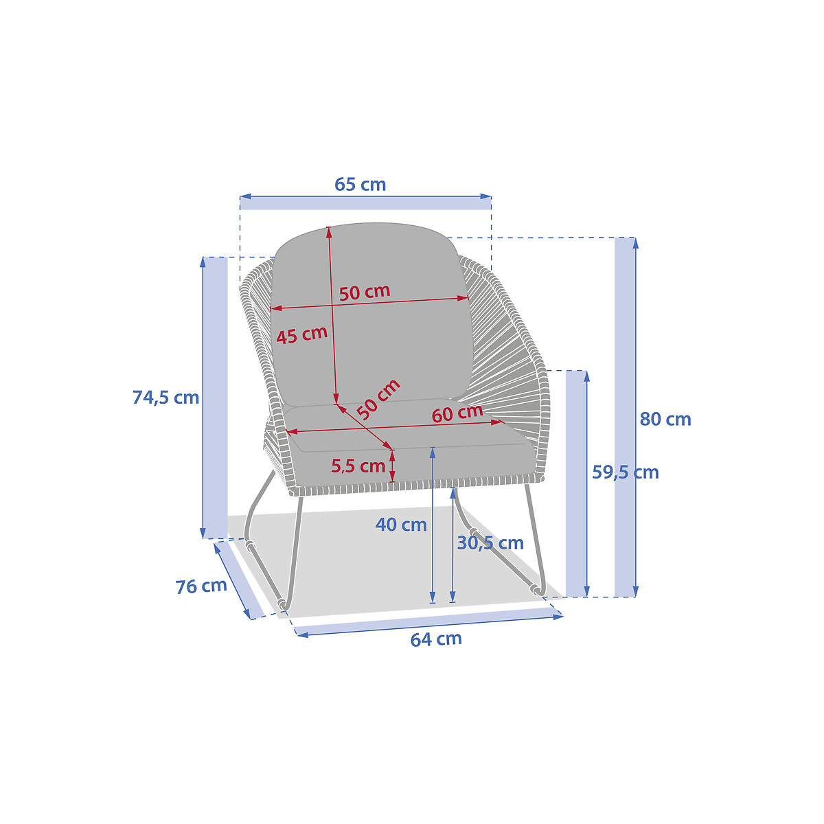 Conjunto de jardim BELANO laurier 5 lugares