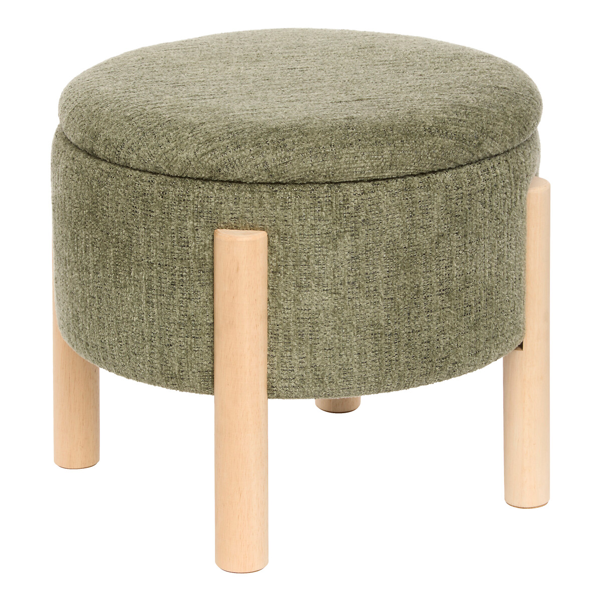 Pufe com arruma&ccedil;&atilde;o ELKI chenille verde caqui