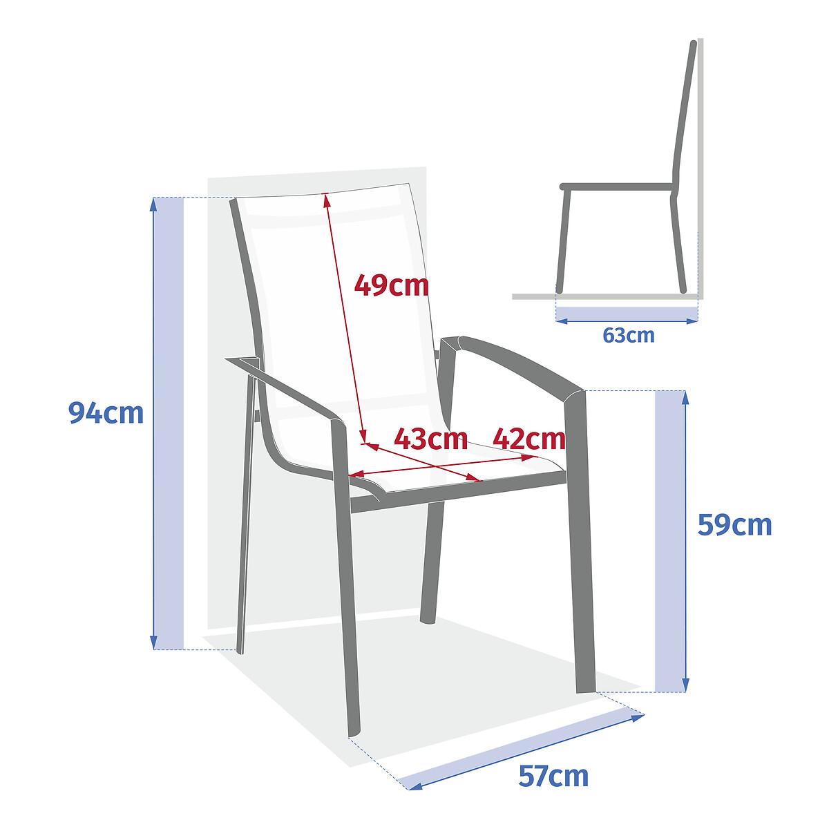 Cadeira empilh&aacute;vel AXANT cinza
