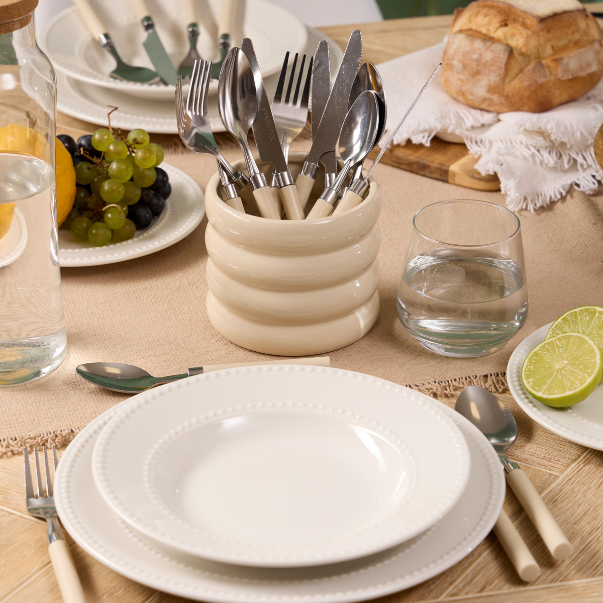 Faqueiro de 24 pe&ccedil;as ELSA bege