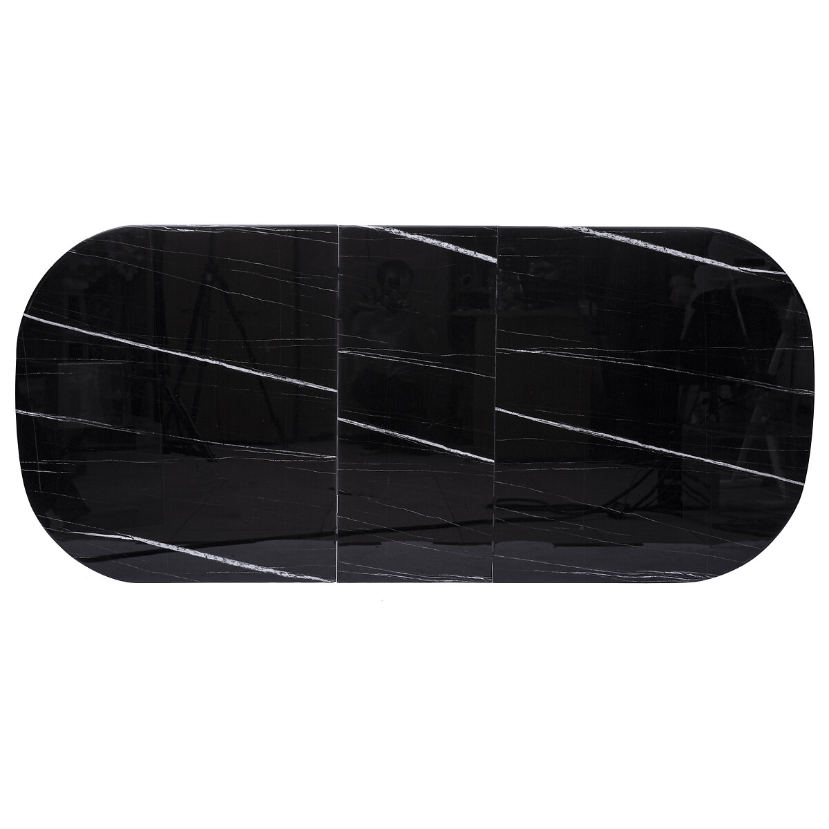 Mesa de jantar extens&iacute;vel  MAPU preta de vidro